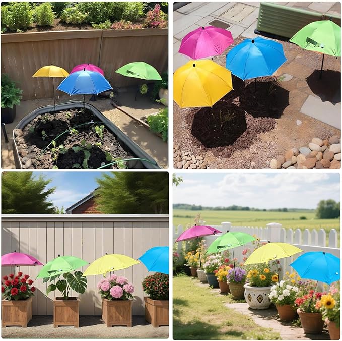 Upgraded Plant Umbrella Shade Cover for Outdoor Plants, 26" Larger Garden Plant Umbrella Shade with Adjustable Height & Angle,40'' Sun Shade for Plants, Potted Plant, Garden Beds