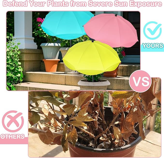 Plant Umbrellas for Outdoor Plants, Adjustable Garden Shade Umbrella Larger Size Plants Shade Cover Umbrella Sun Protection for Potted Plants Garden Beds from Direct Sunlight