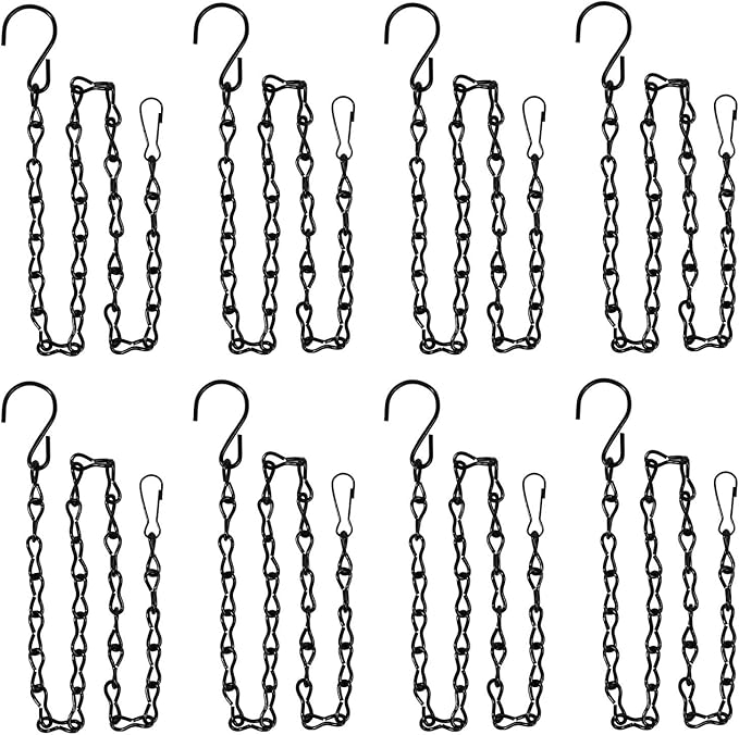 8 Pack 24 Inches Hanging Chain for Bird Feeders, Planters, Birdbaths, Billboards, Lanterns, Chalkboards, Decorative Ornaments (24 Inch 8pc)