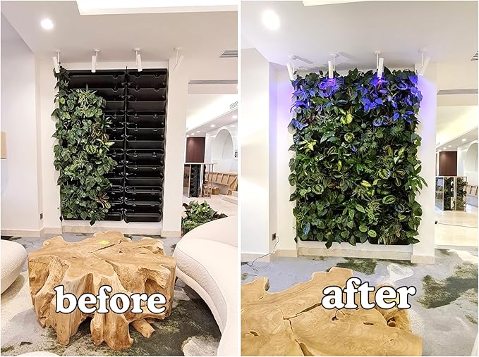BOXSAND-12 Vertical Wall Planter (24"x26", Black with Square Pots) – Living Wall for 12 Plants, Indoor/Outdoor Vertical Garden System, Easy 2-Screw Install