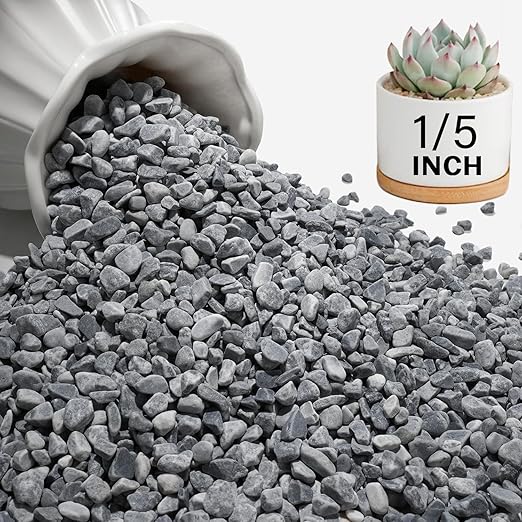 NUPICK 6 lbs Pebbles for Indoor Plants, 1/5 Inch Pea Gravel for Fish Tank, Decorative Rocks for Succulent, Natural River Stones for Vases, Cactus, Landscaping, Bird Bath, Aquarium, Grey
