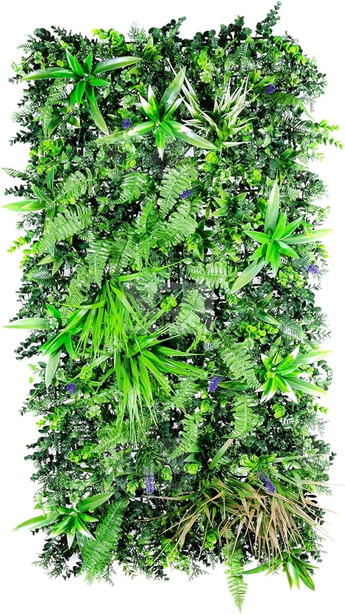 NatraHedge 20''X40'' Artificial Kauai Living Wall Grass Wall Decor, 5Pcs (28SqFt) Hedge Leaf Grass Panels for Indoor, Outdoor, Garden and Balcony Privacy Fence Screen