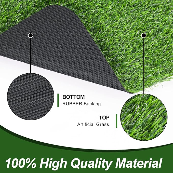 LINLA Artificial Grass Door Mat,Outdoor Rug Synthetic Fake Dog Grass Mat Turf Waterproof Durable Doormat for Indoor Entryway, Outside Patio, Lawn,Garden, 35x24 inches