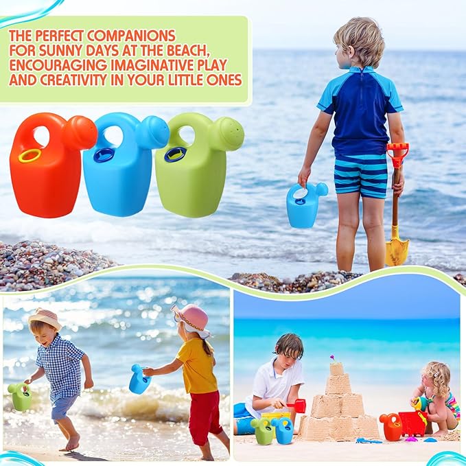 3 Pcs Kids Watering Can Plastic Mini Watering Can Bulk for Child Toddler Flower Garden Sand Beach Toy Garden Tools for Boys Girls End of Year Gifts