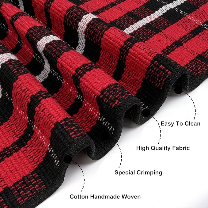 OJIA Christmas Front Door Mat Outdoor 27.5"x43" Red Plaid Porch Rug Machine Washable Entryway Rugs Indoor Layered Door Mats Outdoor Doormat Cotton Area Rug Rug for Bathroom/Bedroom