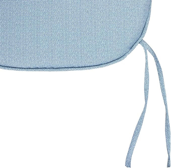 SleepMan Outdoor 17"x16" Chair Cushions with Ties Set of 4, Water Resistant All Weather U-Shape Seat Pads for Patio Garden Furniture Indoor Fade Resistant Patio Cushions (Light Blue)