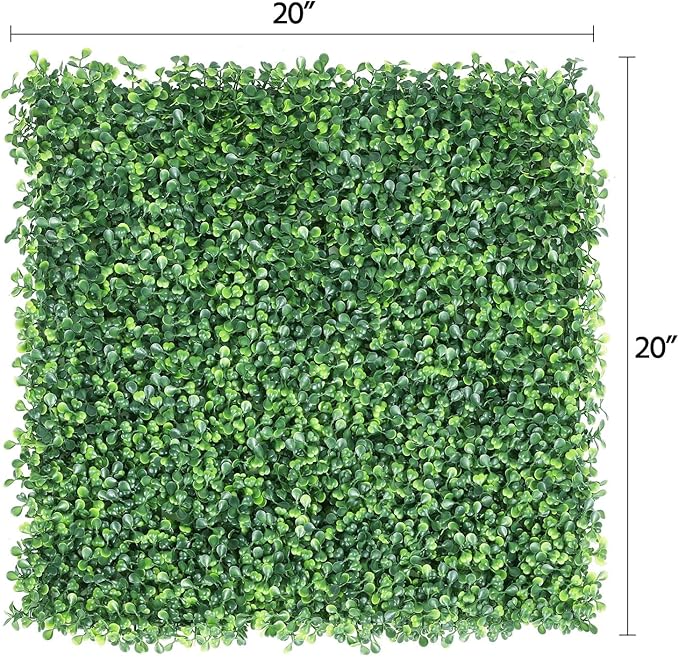 Yaheetech Grass Wall Panels 12PCS 20x20 Artificial Boxwood Panels, Topiary Hedge Plant, Privacy Hedge Screen, UV Protected Decor Faux Greenery Wall for Outdoor & Indoor Garden Fence Backyard, Green
