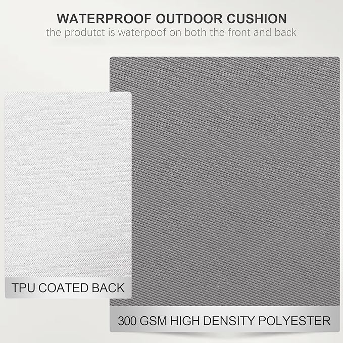 Favoyard Outdoor Chair Cushions 17"W x 16"D x 2"T Set of 4 Patio Chairs Cushions 3-Year Fade Resistant & Waterproof Cushions for Outdoor Furniture with Hidden Zipper, Attach Straps for Dining Chairs