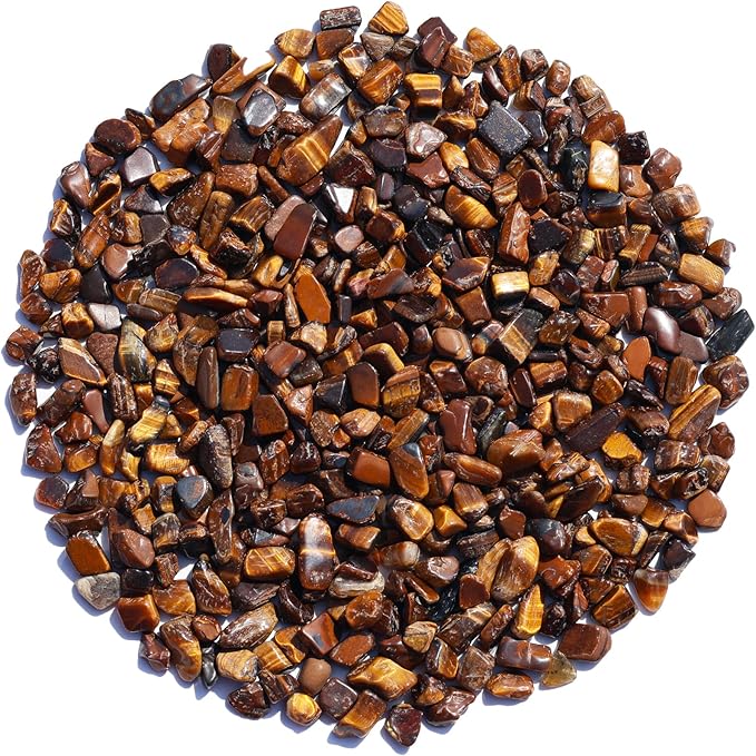 Tiger’s Eye Crystal Pebbles – 0.9LB Natural Tumbled Gemstones Bulk, Decorative Polished Stones for Vase Filler, Fish Tank Gravel, DIY Crafts, Plant Pots & Home Decor
