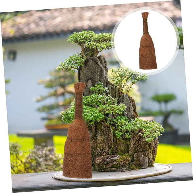 Happyyami Bonsai Cleaning Brush Palm Fibre Tool for Garden Washing Stain Removal Multi-use Accessory for Bonsai Plant Care for Garden Enthusiasts