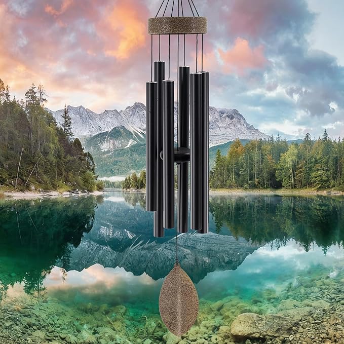 ASTARIN 36 Inch Wind Chimes for Outside, Tuned Metal Wind Chime for Outdoor Garden Patio, WindChimes Tuned Soothing Melodic Tones Windchimes Mom Dad Gift, All Metal Leaf Design Windchime