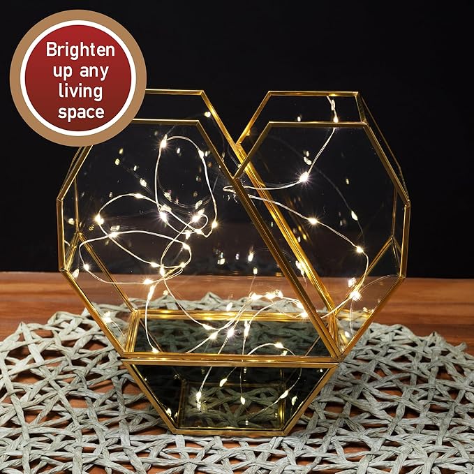 D'Eco Glass Valentine Heart Centerpiece (8x8x2.5)- Tabletop Planter Terrarium for Home Decor & Wedding Letterbox- Fill w/Succulents, Candy, Chocolates, Vday Decorations Valentine's Day Gift for Her