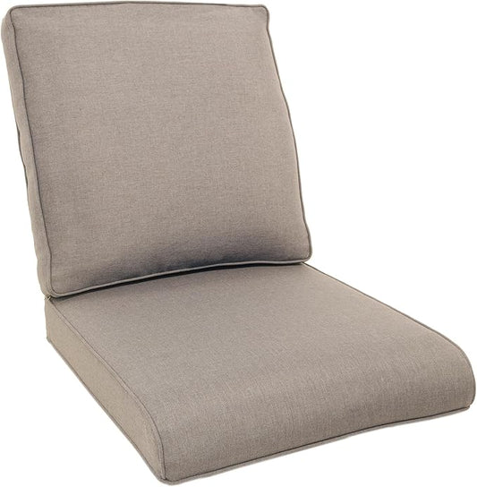 Outdoor Chair Cushions- 22 X 25 Inch High Density Sponge Patio Cushions Deep Seat Patio Furniture Cushions for Chair Sofa Couch-Grey/2 Piece