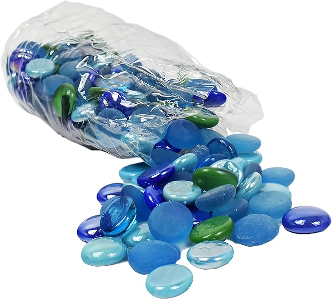 Around 2 Pounds of Decorative Stones Perfect for Aquariums, Vase Fillers, Table Scatter, Scrapbooking and Much More! Beautiful Gems! (Panacea Key Largo Mix)