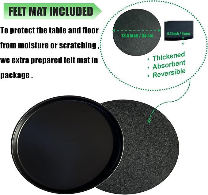 Ceramic Plant Saucer Pot Tray 2 pack-12 Inch, Planter Saucers 4 5 6 7 8 9 10 11 12 Inch for Indoors Outdoor, Durable Sturdy Flower Drainage Tray for Glazed Pots Base (12.5 Inch-2-Black)