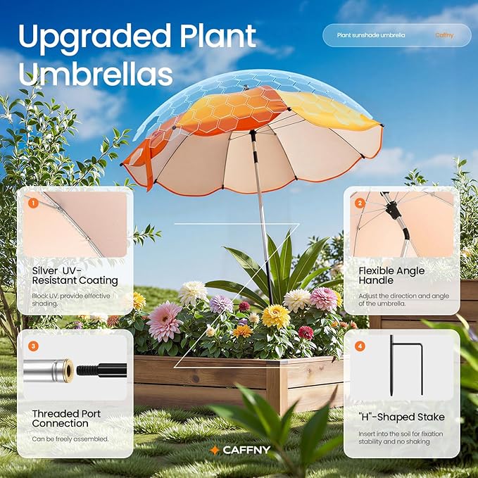 Plant Umbrellas for Outdoor Plants,Upgraded Garden Plant Umbrella for Plants, Potted Plant, Garden Beds