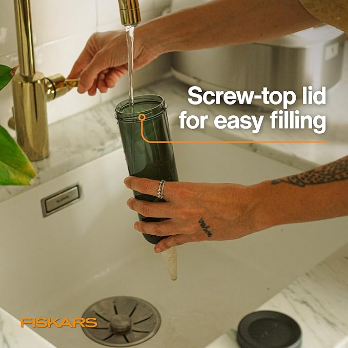 Fiskars LifeWell Watering Spike for Indoor Plants – Self-Watering Device with Transparent Reservoir, Porous Ceramic Cone, UV-Resistant & Recycled Plastic, 11.75 oz