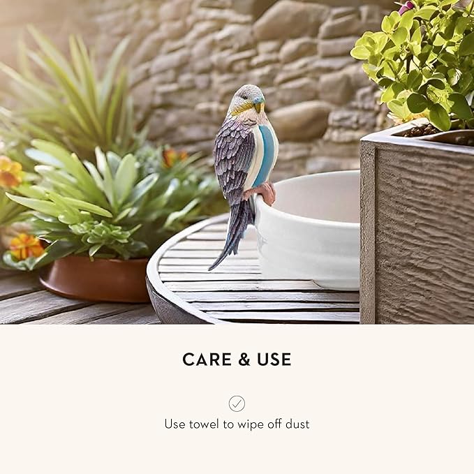 MACKENZIE-CHILDS Pot Climber, Decorative Flowerpot Hanger, Indoor and Outdoor Planter Hanging Decor, Blue Parakeet