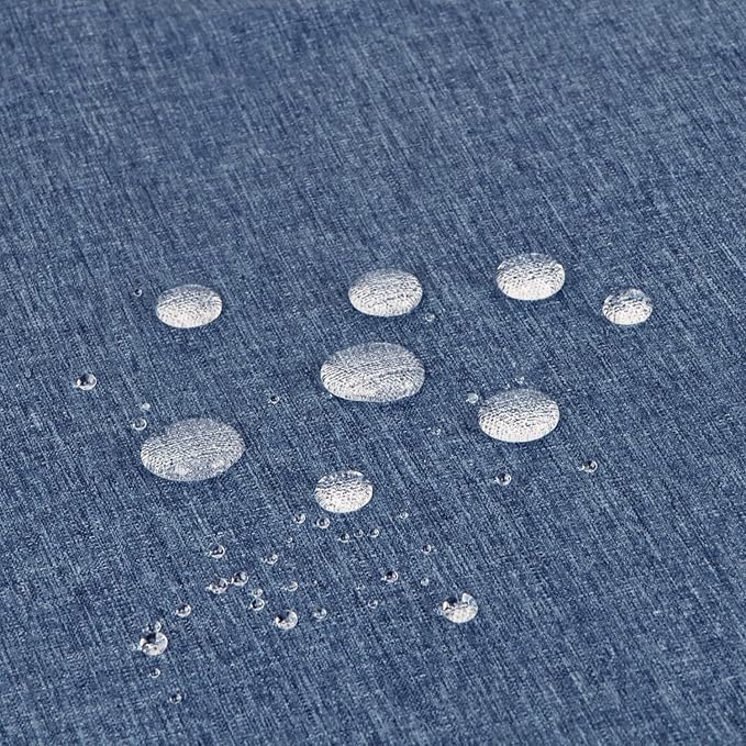 Outdoor Tablecloth Wrinkle-Free Stain Resistant Waterproof Polyester Fabric Table Cover with Zipper Umbrella Hole for Picnic/Party/Dinner/Patio Garden(60inch Round,Zippered,Denim Blue)