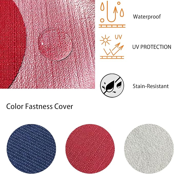 20"x20" Outdoor Universal Cushion Set of 1, Patio Cushions with Handles & Tiesi, Water-Proof Stain-Resistant UV Resistant Weather Resistant High Resilience Foam with YKK Zippers,Chili