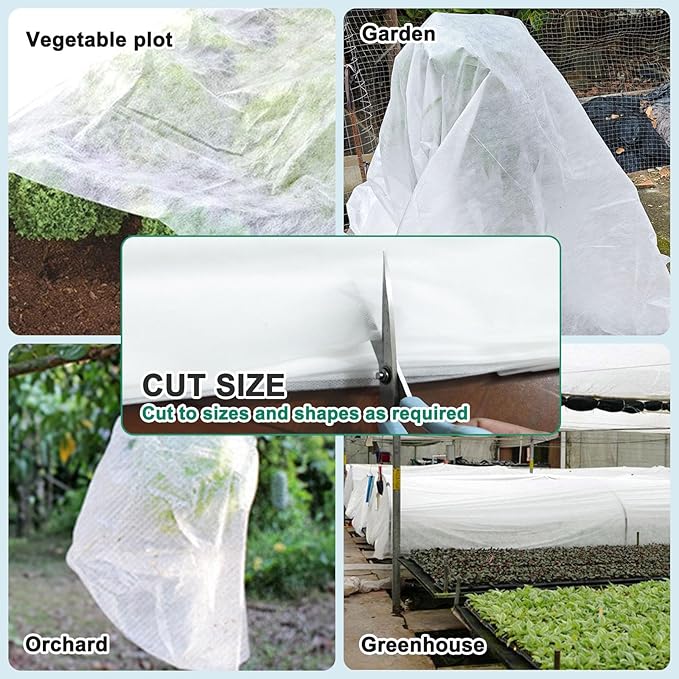 10ft x 30ft Plant Covers Freeze Protection 0.9oz/yd² Garden Fabric Floating Row Cover for Winter Plant Blanket Frost Cloth Plant for Outdoor Plants Vegetables, Insect Protection…