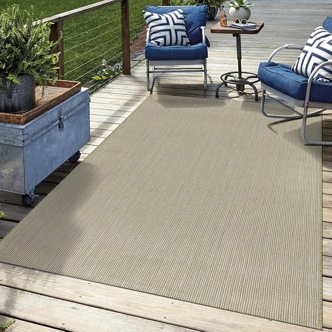 Keen Home Design Terrace Outdoor Throw Rug - 36"x60" Washable Indoor/Outdoor Rug for Patio, Kitchen, Balcony, Beach, Garden, Deck and Porch, Size: 3' x 5', Solid Green