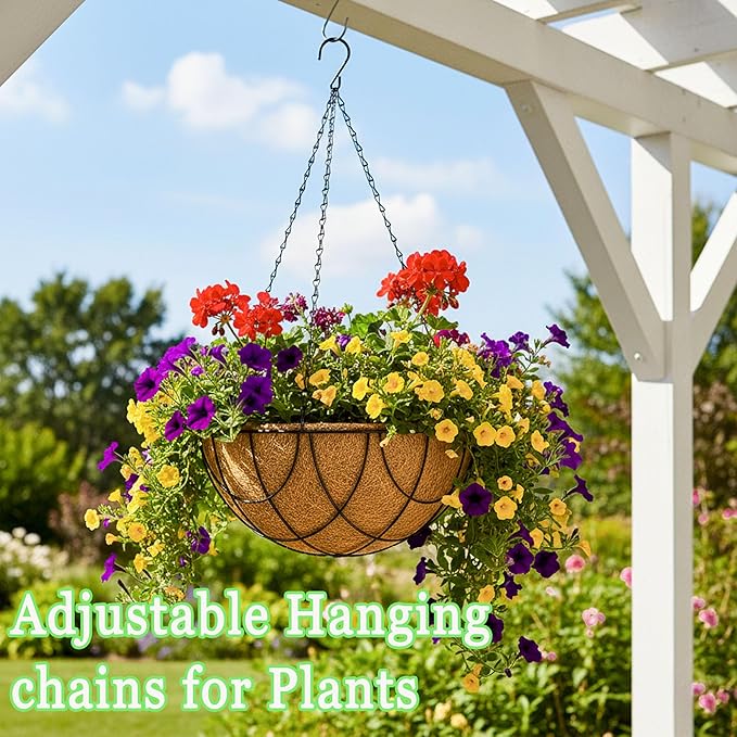 6pcs13.7inch Hanging Basket Planter Hanging Chain，Replacement Plant Hangers for Bird Feeders,Planters Wind Chimes and Decorative