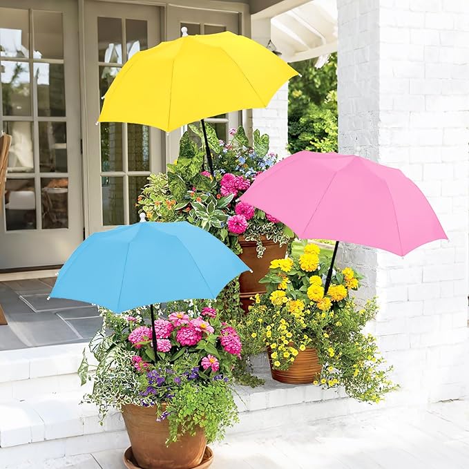 3 Packs Plant Shade Umbrellas for Outdoor Plants,23.6" Sun Shade Covers, Sun Protection Cloth for Potted Plants, Garden Beds, Patio Flowers,Pink Yellow Blue,3 Packs