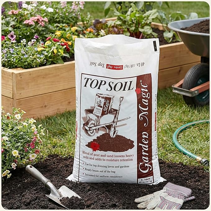 Michigan Peat Garden Magic Indoor and Outdoor Organic Planting Potting Top Soil Blend Mix, 40 Pound Bag (10 Pack)