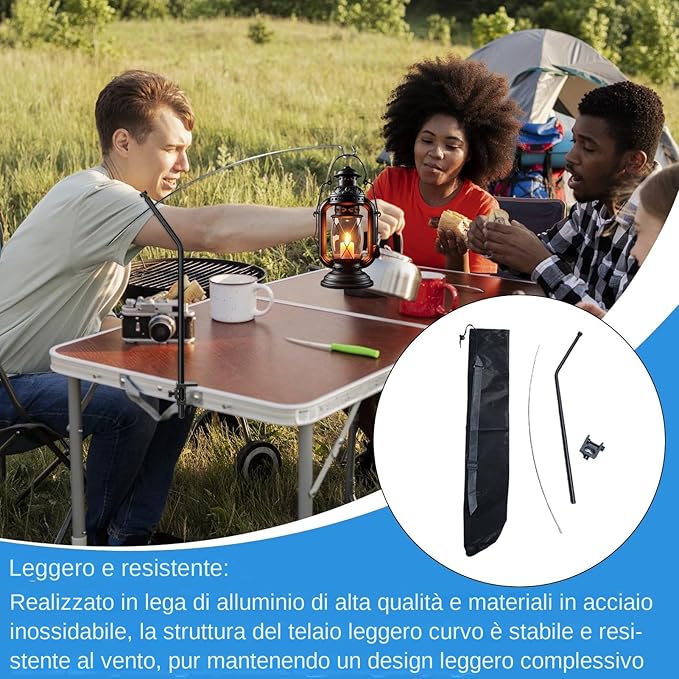 Camping Lantern Stand, Arched Light for Tabletop, Garden Picnic Supplies, Lighting Rack Accessories, Backpacking Installation