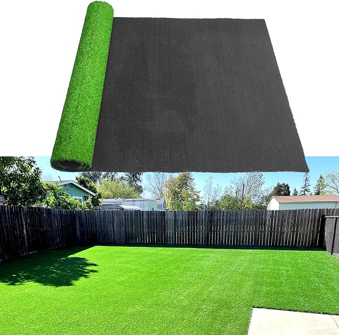 Artificial Grass Turf Rug 5 Feet x 8 Feet Reusable Dog Grass Mat with Drainage Holes Realistic Synthetic Mat Fake Grass Rug for Patio Lawn Balcony Garden Decoration