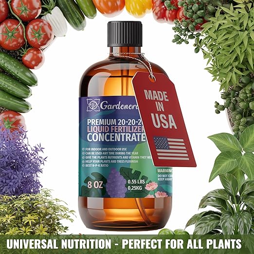 𝐏𝐑𝐎𝐅𝐄𝐒𝐒𝐈𝐎𝐍𝐀𝐋 All-Purpose 20-20-20 Liquid Fertilizer Concentrate for Lawns, Grass, Plants, Vegetables, Fruits & Flowers | 20-20-20 Liquid Superfood for Indoor and Outdoor Plants (32 OZ)