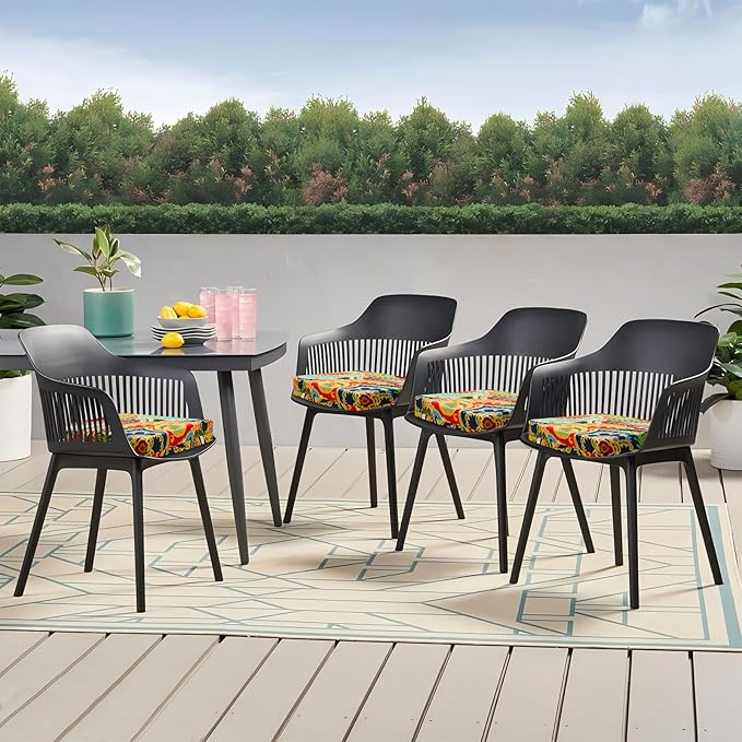 Outdoor Chair Cushions Set of 2, 18.5 x 16 Inch Patio Chair Cushions for Outdoor Furniture, Water Resistant Outdoor Patio Chair Cushions with Non-Slip Ties(Paisley)