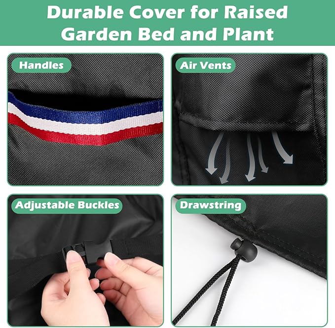 Planter Cover, for Veradek Tall Rectangular Planter, Heavy Duty Frost Cover for Outdoor Winter Frost Cold Weather, Black 38" x 10" x 35"