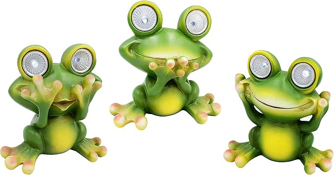 Solar Powered Frog Outdoor LED Garden Light Decor (See - NO)