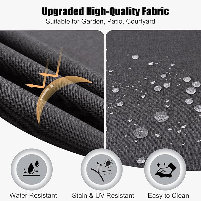 idee-home Outdoor Cushions for Patio Furniture, Outdoor Seat Cushion, Waterproof Couch Hampton Bay Deep Seat Replacement Chair Cushions for Garden Lawn Deck Backyard, 28.5 x 28.5 Dark Grey