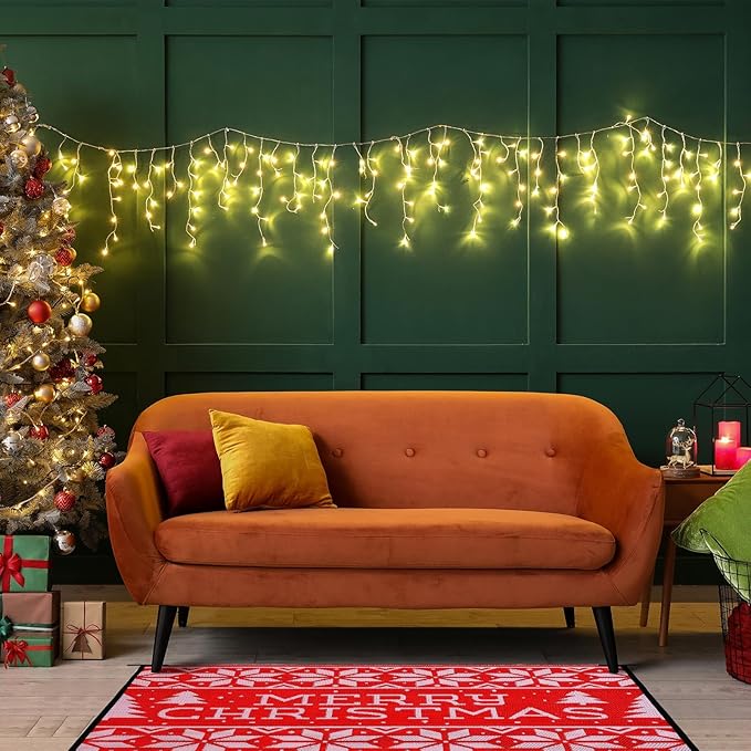 4x6 ft Christmas Outdoor Rug Plastic Straw Rug RV Outdoor Rug Camper Mats Patio Outdoor Mat Christmas Tree Mat Waterproof Outdoor Deck Rug for Outside Garden Lawn Landscape Balcony Porch