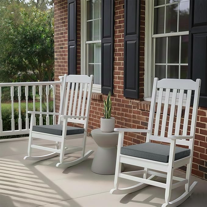 Outdoor Chair Cushions, Water-Resistant & Fade-Resistant, Patio Furniture Square Seat Replacement Chair Pads with Ties, Removable Cover, Non-Slip Bottom, Set of 6, 19 x 19 Inch, Dark Grey