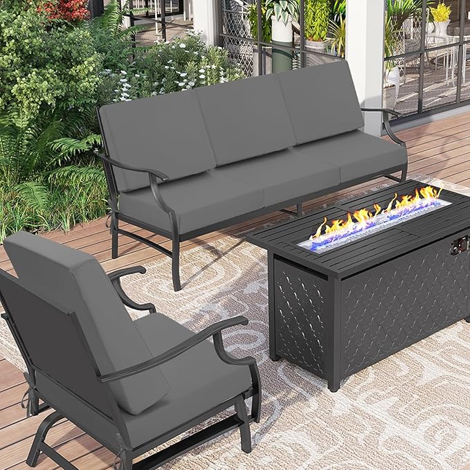 Outdoor Cushions for Patio Furniture, Outdoor Seat and Back Cushion, Waterproof Hampton Bay Deep Seat Replacement Couch Cushions for Garden Lawn, 24x24 Grey