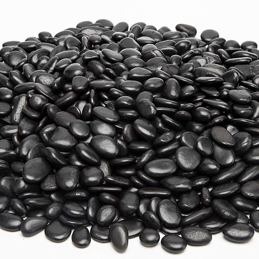 Black Small Pebbles - Decorative Gravel Rock Plant Stones,Natural Polished Stones 3/8" Succulent Gravel,Pebbles Gravel for Bamboo Plants,Succulent,Home Decor,Landscaping,Vase Fillers.1.5lbs