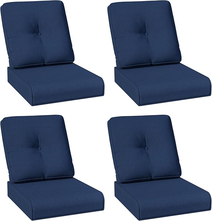 Joyside Outdoor Chair Cushions Set, 22x25/22x24 Inch Patio Furniture Deep Seat Cushions, Water Resistant & Thick Cushion, Outdoor Replacement Cushions for Seat and Sofa