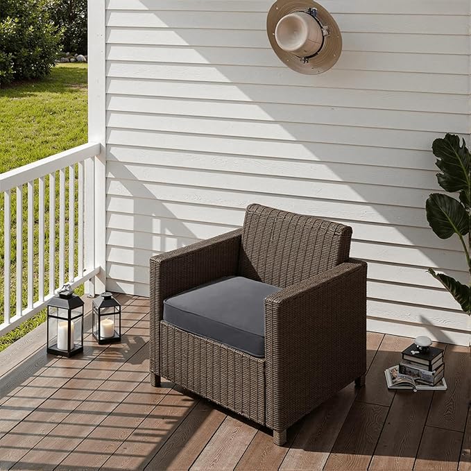 Outdoor Chair Cushions 22 x 22 x 3 Inch, Waterproof & Fade Resistant Patio Seat Cushion for Furniture with Handle and Ties, Thick Seating Pads for Outside Sofa Couch Set of 2, Grey
