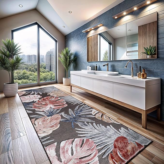 CAMILSON Runner Outdoor Rugs Oriental Retro Traditional Floral Medallion Area Rug 2x7 Non-Shedding Stain Resistant Indoor Carpet for Bathroom Hallway Kitchen Office (2 x 7 / Brown)