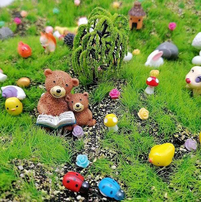 101 Pieces Miniature Animals,Fairy Garden Accessories,Miniature Toy Animals Ornament Kits Set for DIY,Fairy Garden House,DIY Terrarium,Flower Pots Ornaments,Craft Decor …