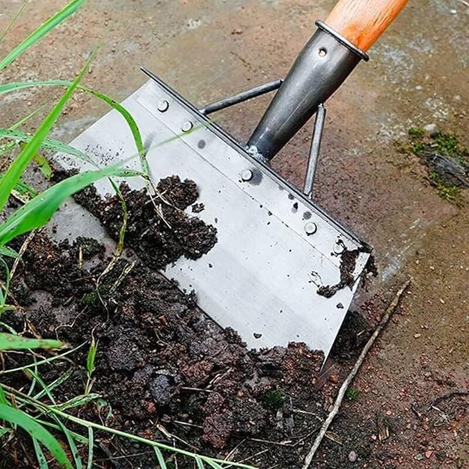 Multifunctional Garden Cleaning Shovel, Flat Shovel, Weed Scraper Tool, Garden Weed Scraper Tool Long Handle, (9 in)