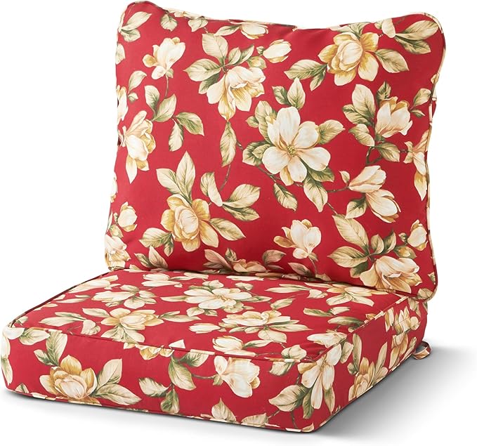 Greendale Home Fashions 2-Piece Outdoor Deep Seat Cushion Set, Tuscan Floral