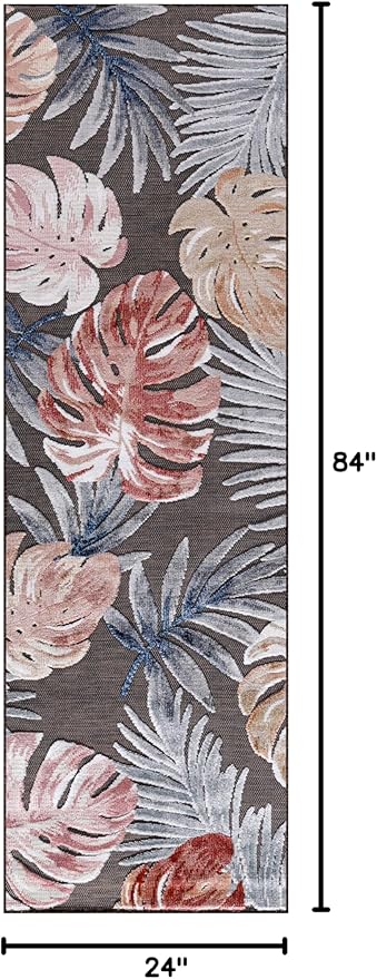 CAMILSON Runner Outdoor Rugs Oriental Retro Traditional Floral Medallion Area Rug 2x7 Non-Shedding Stain Resistant Indoor Carpet for Bathroom Hallway Kitchen Office (2 x 7 / Brown)