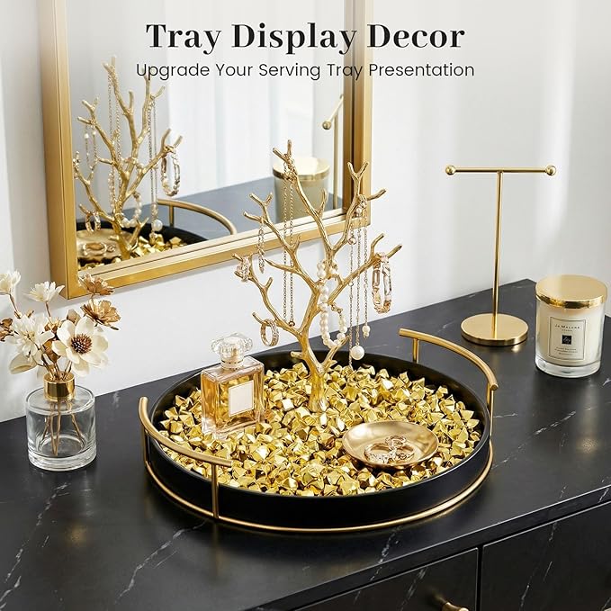 DomeStar 150PCS Gold Acrylic Ice Rocks – Faux Gold Gems Nuggets Vase Fillers for Christmas Centerpieces, Glitter Party Decorations, DIY Crafts & Table Scatter