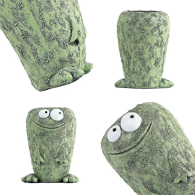 Big and Small Eye Frog Planter - Fun Succulent Planter for Indoor and Outdoor Tabletop Decorations, Wacky Frogs, Christmas/Birthday Fun Gift. (Frog A)