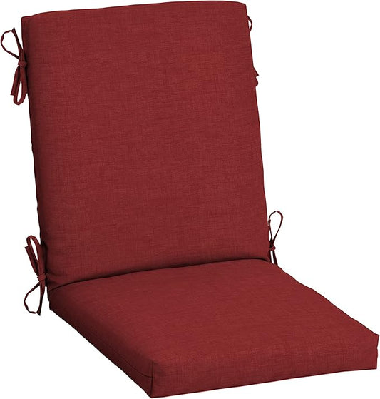 Arden Outdoor Patio Dining Chair Cushion, 20x44, Rain-Proof Seat Pad, Fade-Resistant Outdoor Cushion Ruby Red Leala